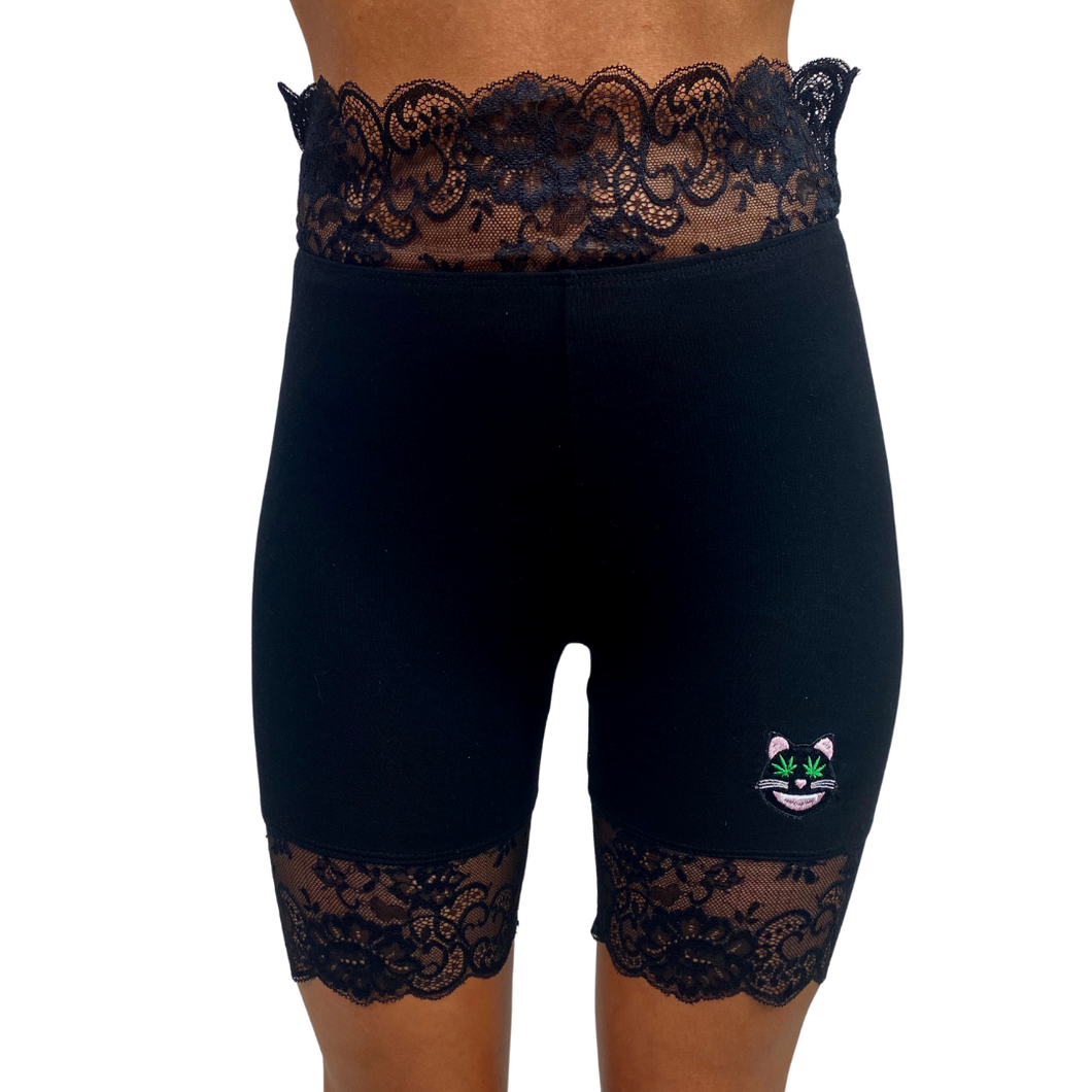 Black Lace Bike Shorts