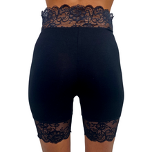 Load image into Gallery viewer, Black Lace Bike Shorts
